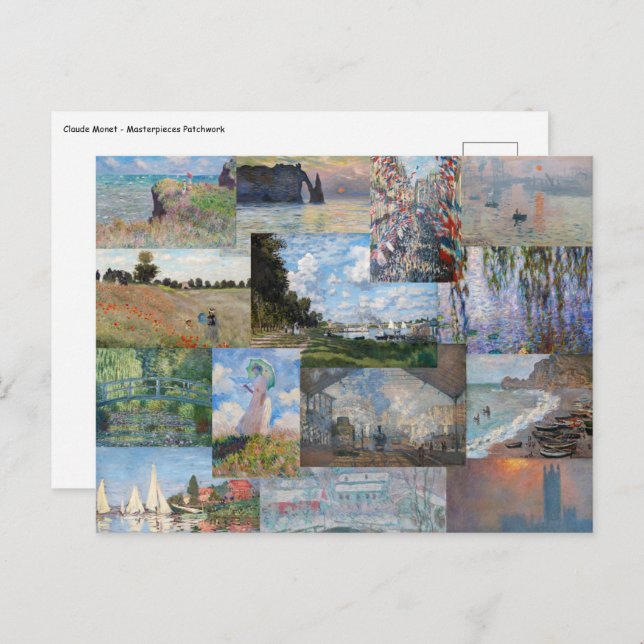Claude Monet - Masterpieces Patchwork Postcard (Front/Back)