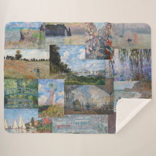 Claude Monet - Masterpieces Patchwork Sherpa Blanket