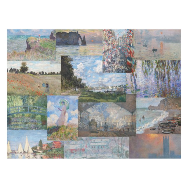 Claude Monet - Masterpieces Patchwork Tablecloth (Front (Horizontal))