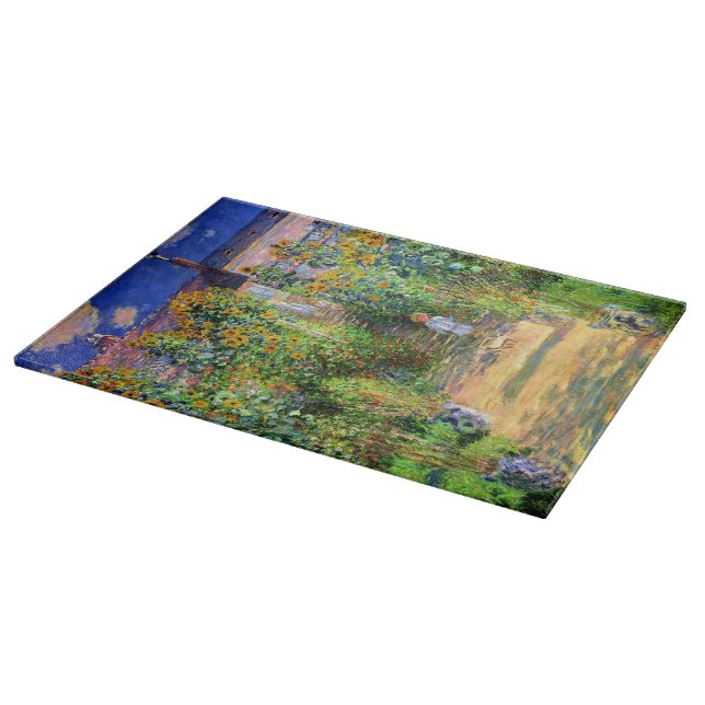 Claude Monet: Monet's Garden at Vétheuil Cutting Board (Corner)