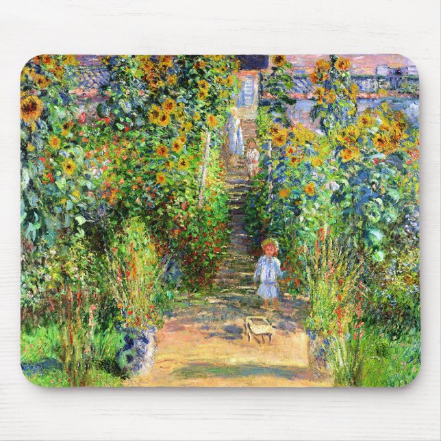 Claude Monet: Monet's Garden at Vétheuil Mouse Pad (Front)