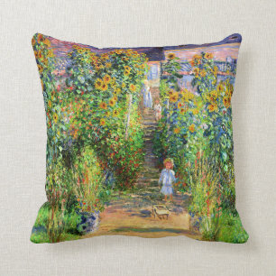 Claude Monet: Monet's Garden at Vétheuil Throw Pillow