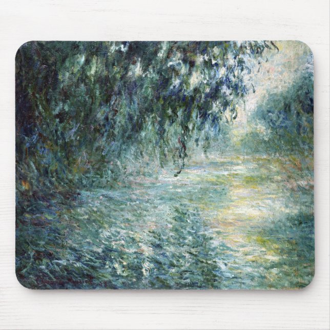 Claude Monet Morning on the Seine Mouse Pad (Front)