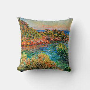 Claude Monet - Near Monte Carlo, Throw Pillow
