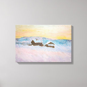 Claude Monet - Norway Landscape, Blue Houses Canvas Print