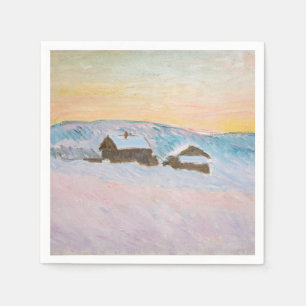 Claude Monet - Norway Landscape, Blue Houses Napkin