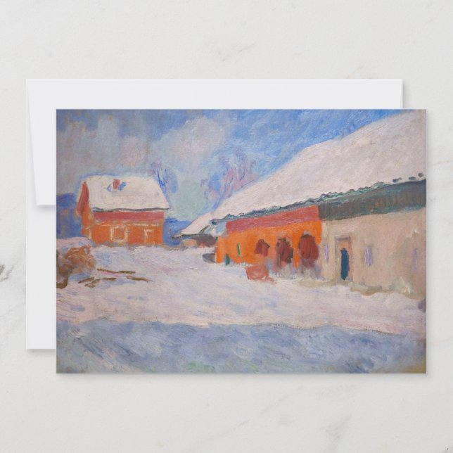Claude Monet - Norway, Red Houses at Bjornegaard Invitation (Front)