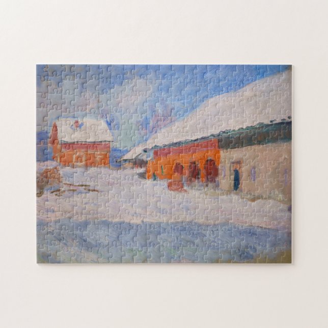 Claude Monet - Norway, Red Houses at Bjornegaard Jigsaw Puzzle (Horizontal)