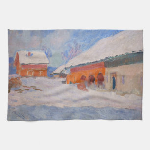 Claude Monet - Norway, Red Houses at Bjornegaard Kitchen Towel