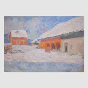 Claude Monet - Norway, Red Houses at Bjornegaard Tissue Paper