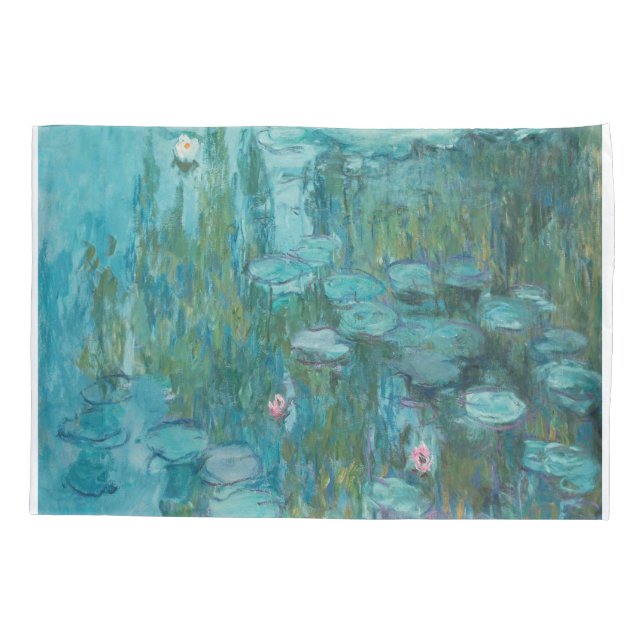 Claude Monet - Nympheas - Water Lilies Painting Pillowcase (Back)