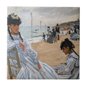 Claude Monet - On the Beach at Trouville Tile
