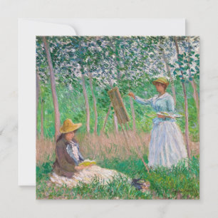 Claude Monet - Painters In Garden Holiday Card