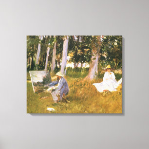 Claude Monet Painting, Edge of a Wood by Sargent Canvas Print