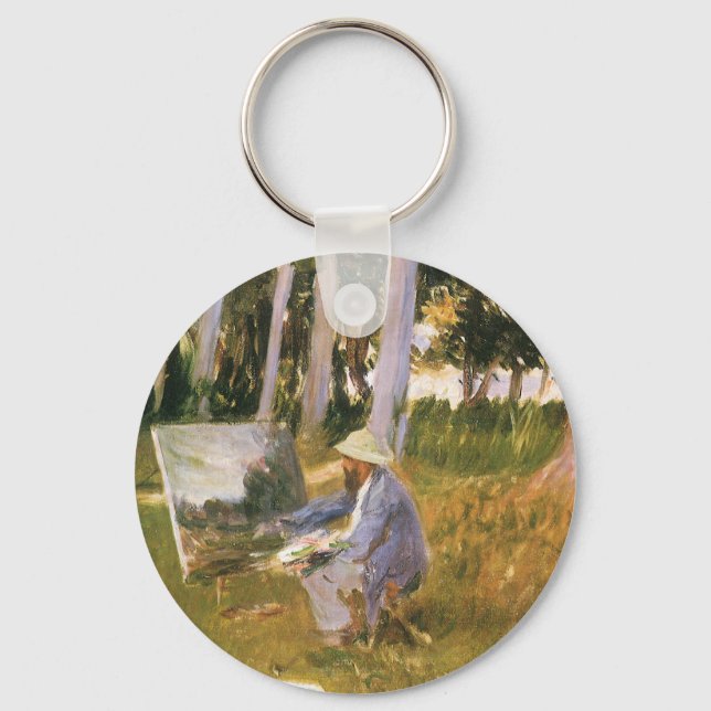 Claude Monet Painting, Edge of a Wood by Sargent Keychain (Front)