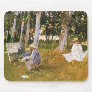 Claude Monet Painting, Edge of a Wood by Sargent Mouse Pad