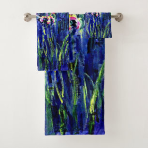 Claude Monet painting, Irises Bath Towel Set