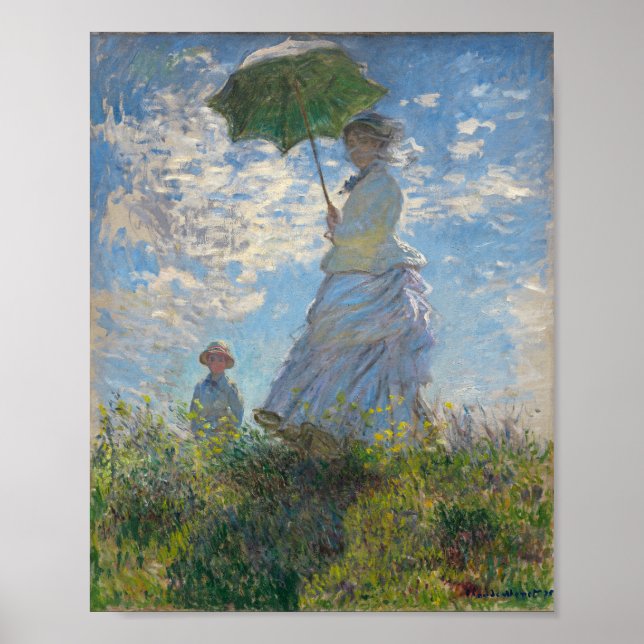 Claude Monet Painting of Lady with Parasol Poster (Front)