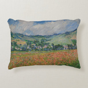 Claude Monet Painting, Poppy Field at Giverny Accent Pillow