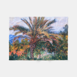 Claude Monet: Palm Tree at Bordighera Fleece Blanket