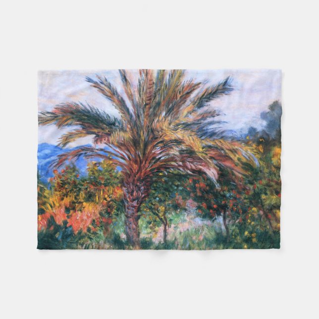 Claude Monet: Palm Tree at Bordighera Fleece Blanket (Front (Horizontal))