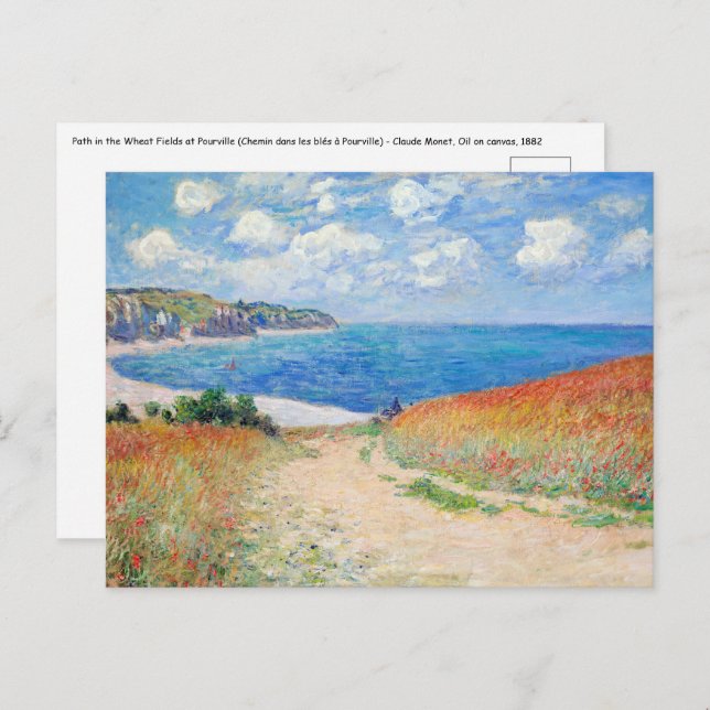 Claude Monet - Path in Wheat Fields at Pourville Postcard (Front/Back)