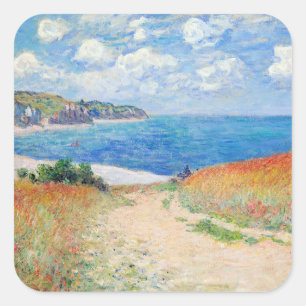 Claude Monet - Path in Wheat Fields at Pourville Square Sticker