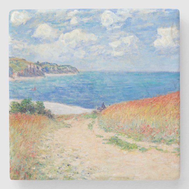Claude Monet - Path in Wheat Fields at Pourville Stone Coaster (Front)