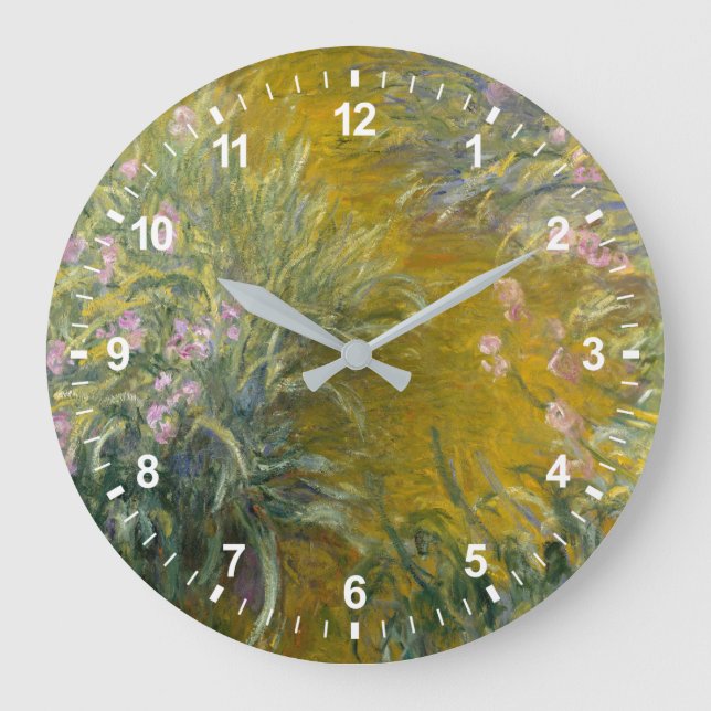 Claude Monet | Path through the Irises Large Clock (Front)