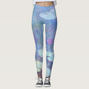Claude Monet Pink Water Lilies GalleryHD Fine Art Leggings