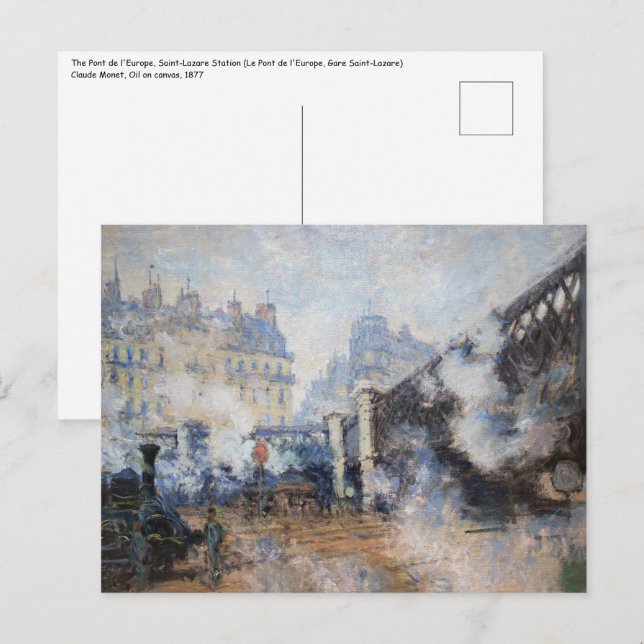 Claude Monet - Pont de l'Europe, Gare Saint-Lazare Postcard (Front/Back)