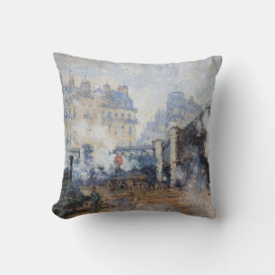 Claude Monet - Pont de l'Europe, Gare Saint-Lazare Throw Pillow