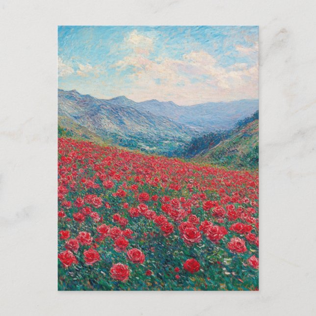Claude Monet Poppies Vintage Postcard  (Front)