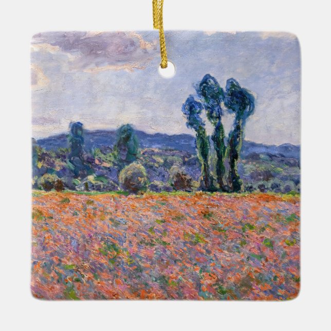 Claude Monet - Poppy Field 1890 (Giverny) Ceramic Ornament (Front)
