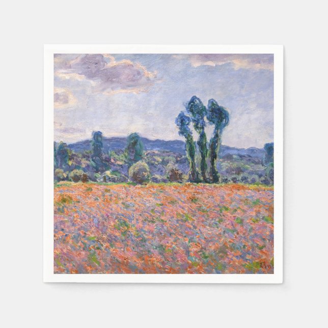 Claude Monet - Poppy Field 1890 (Giverny) Napkin (Front)