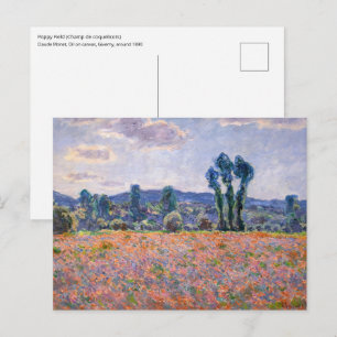 Claude Monet - Poppy Field 1890 (Giverny) Postcard