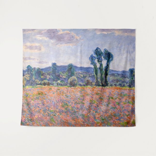Claude Monet - Poppy Field 1890 (Giverny) Tapestry (Front (Horizontal))