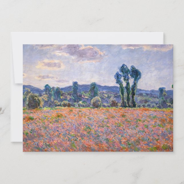 Claude Monet - Poppy Field 1890 (Giverny) Thank You Card (Front)