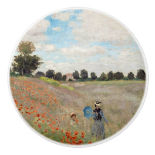 Claude Monet - Poppy Field Ceramic Knob