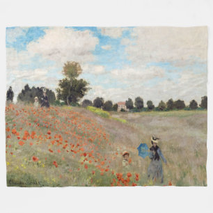 Claude Monet - Poppy Field Fleece Blanket
