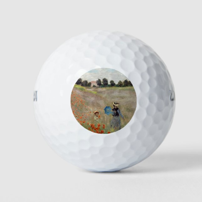 Claude Monet - Poppy Field Golf Balls (Front)