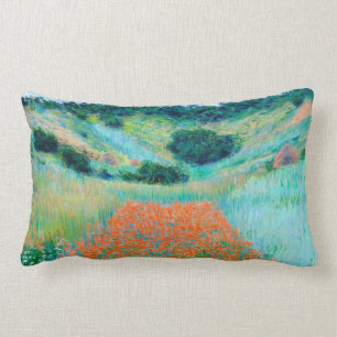 Claude Monet Poppy field in a hole near giverny Lumbar Pillow