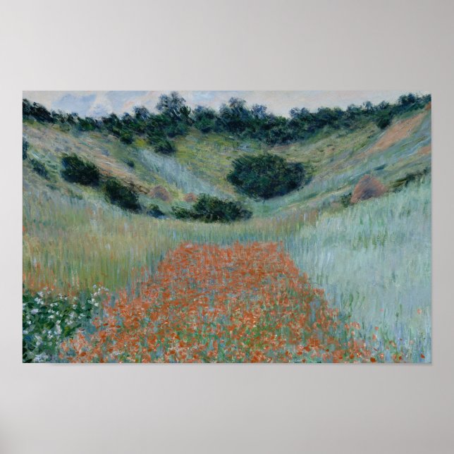 Claude Monet - Poppy Field in a Hollow near Givern Poster (Front)