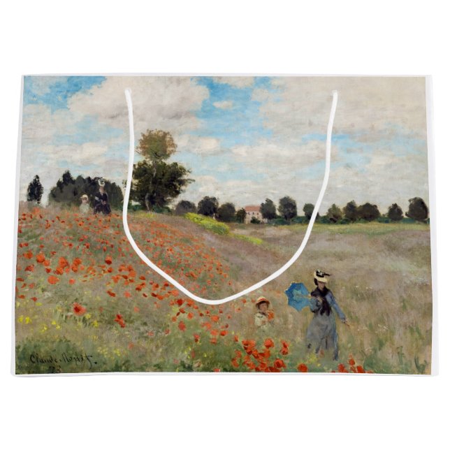Claude Monet - Poppy Field Large Gift Bag (Front)