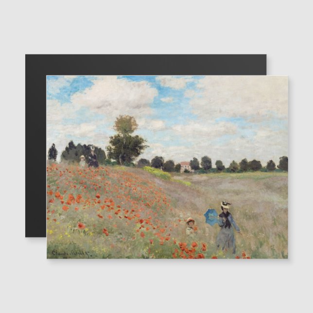 Claude Monet - Poppy Field Magnetic Card (Front/Back)