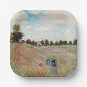 Claude Monet - Poppy Field Paper Plate
