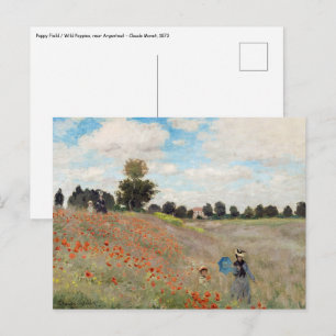 Claude Monet - Poppy Field Postcard