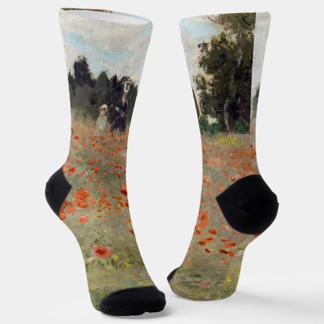 Claude Monet - Poppy Field Socks (Angled)