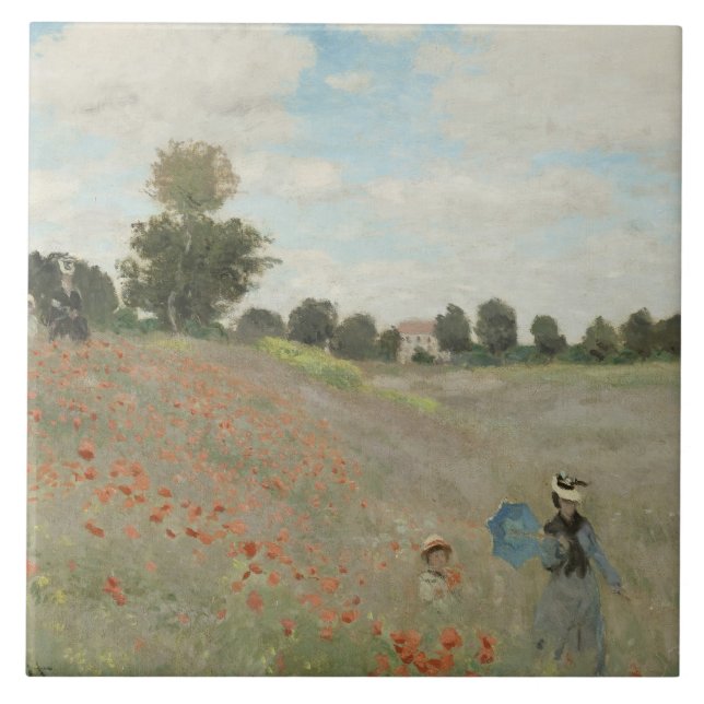 Claude Monet - Poppy Field Tile (Front)