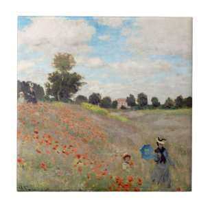 Claude Monet - Poppy Field Tile